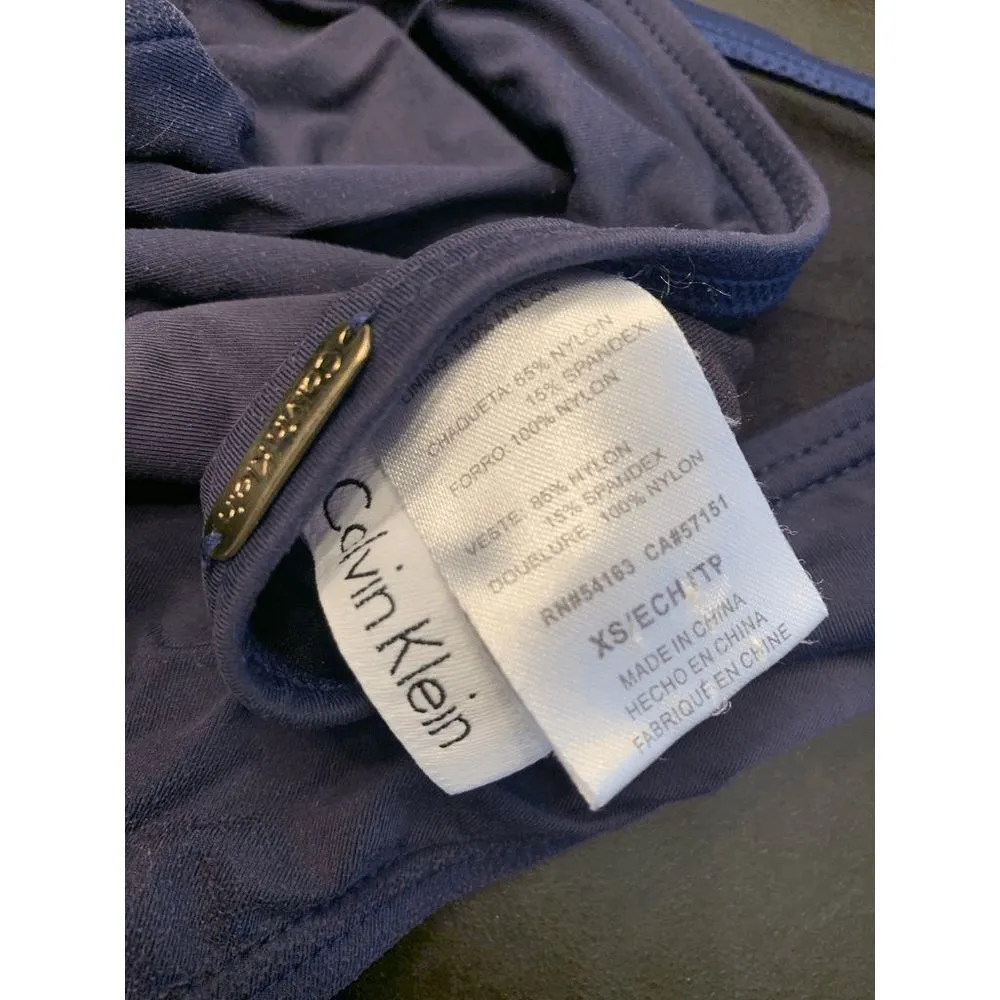 Calvin Klein Women's Navy Blue Tankini Top & Bikini Size XS - Image 8