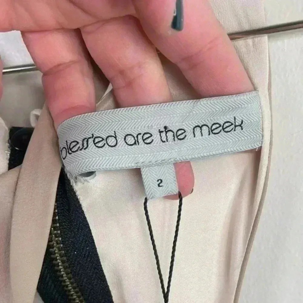 Bless'ed Are The Meek Black And Cream Status‎ Quo Cutout Mini Dress Size 2 - Image 7