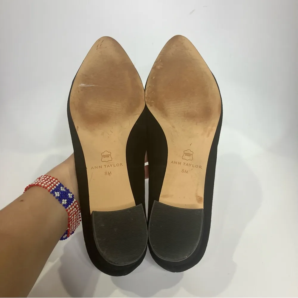 Ann Taylor black suede block heel pumps size 8 - Image 5