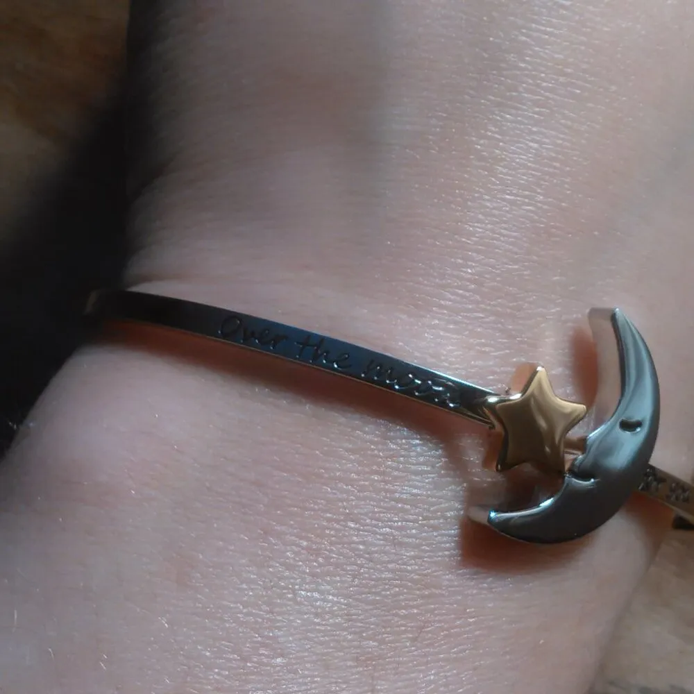 Hallmark Over the Moon for You Stainless Steel Bangle Bracelet - Image 8