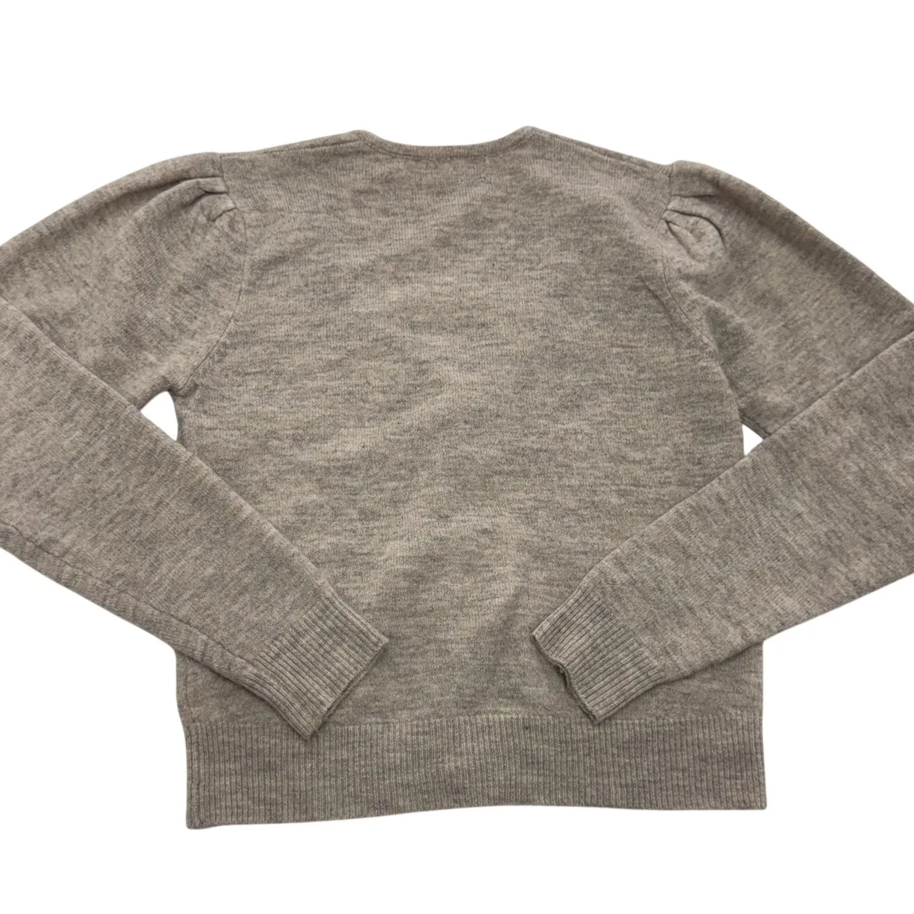 Heartloom Cardigan Sweater Womens Small Oatmeal Heathered Pearl Button Cropped‎ - Image 3