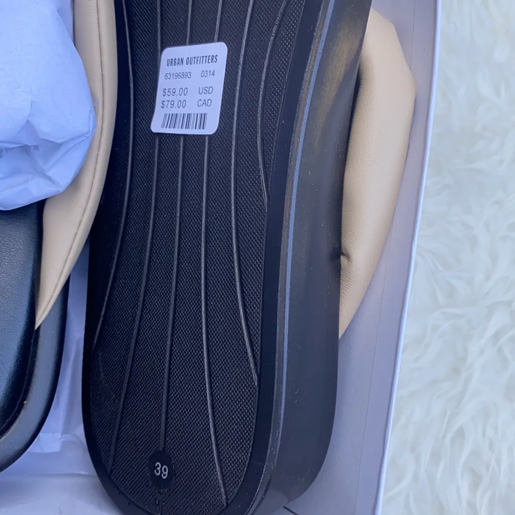 Kaltur x Urban Outfitters Kate Puffy Sandals Platform Thong Sz 39 Beige Tan - Image 6