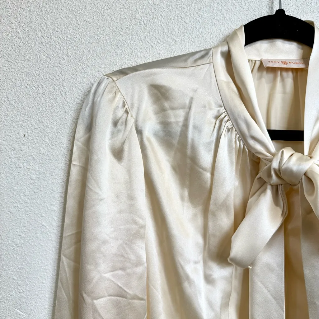 TORY BURCH SILK TIE NECK SHIRT size 12 - Image 8