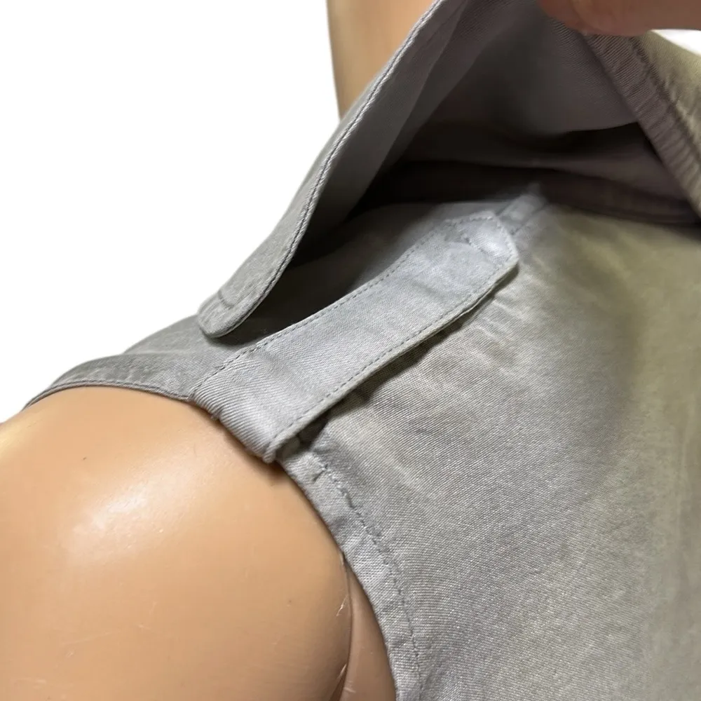 Walter Baker Lyocell Long Open Front Utility Vest Jacket with Pockets Womens M - Image 9