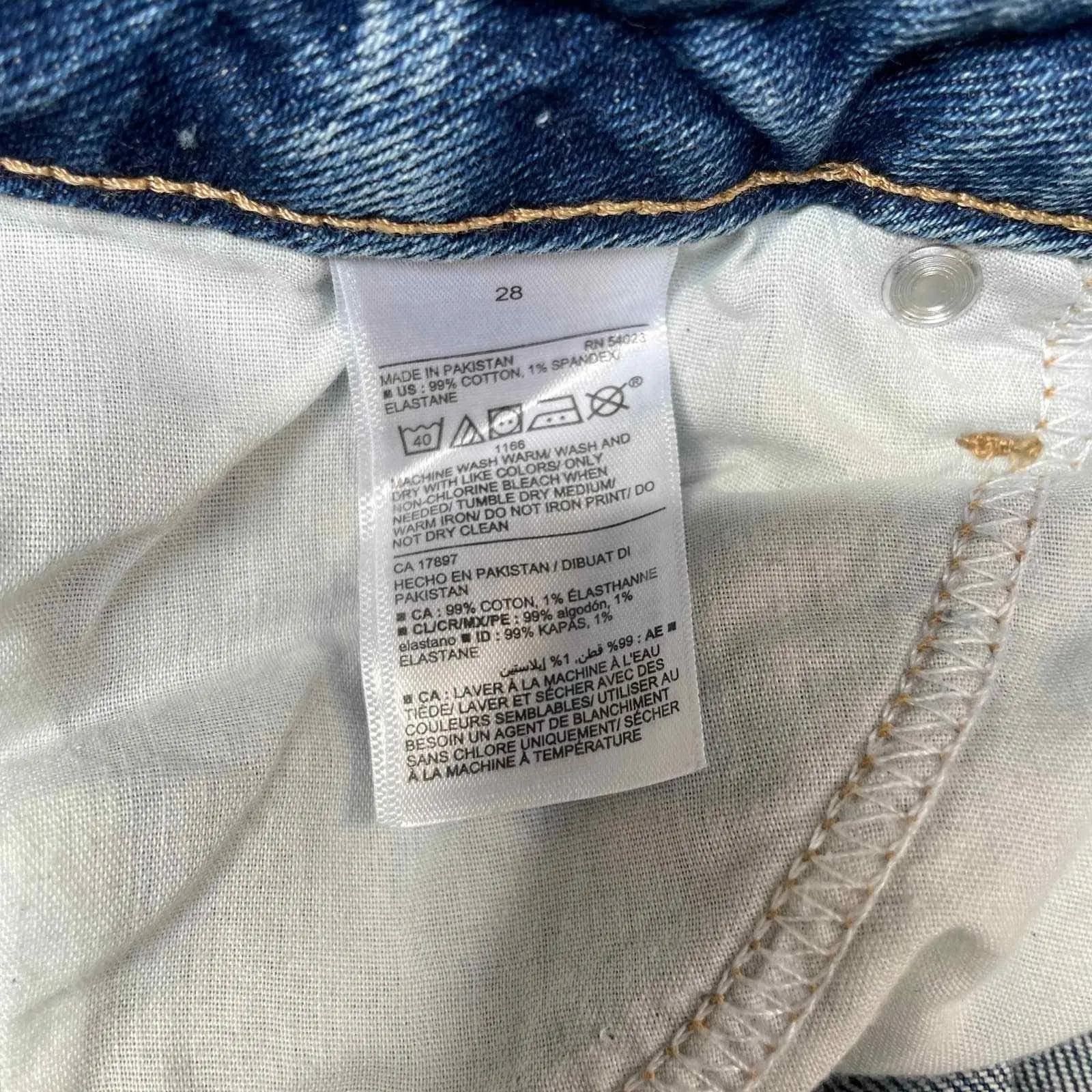 Old Navy OG Straight High Rise Cut-off Shorts Womens Plus 28 Blue Distressed NEW - Image 10