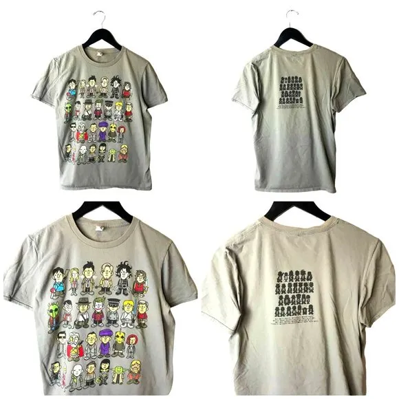 Pop Culture Chibi T Shirt Kawaii Graphic Tee Gray Medium M Cartoon Alphabet - Image 2