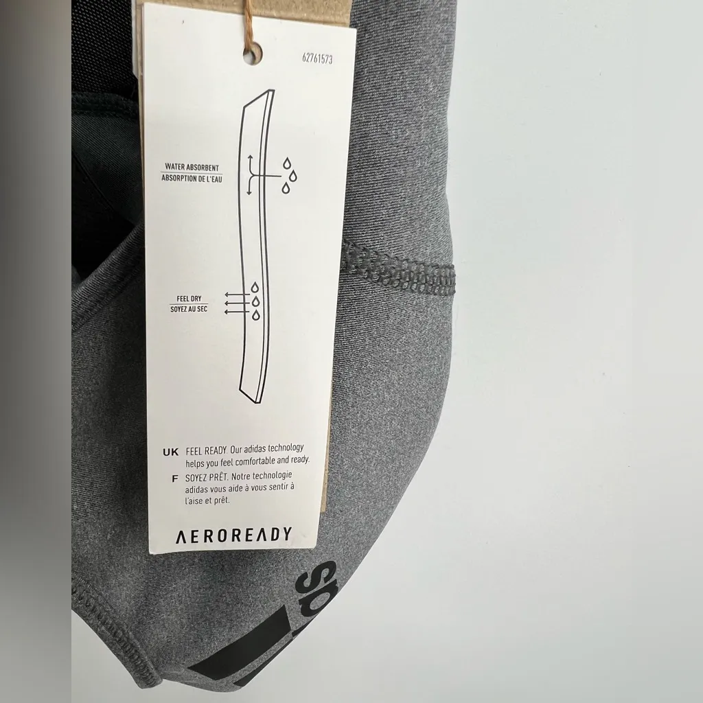 🆕 NWT Adidas Don’t Rest Sports Bra Racerback Mesh Sheer Stretch Grey Black XS - Image 11