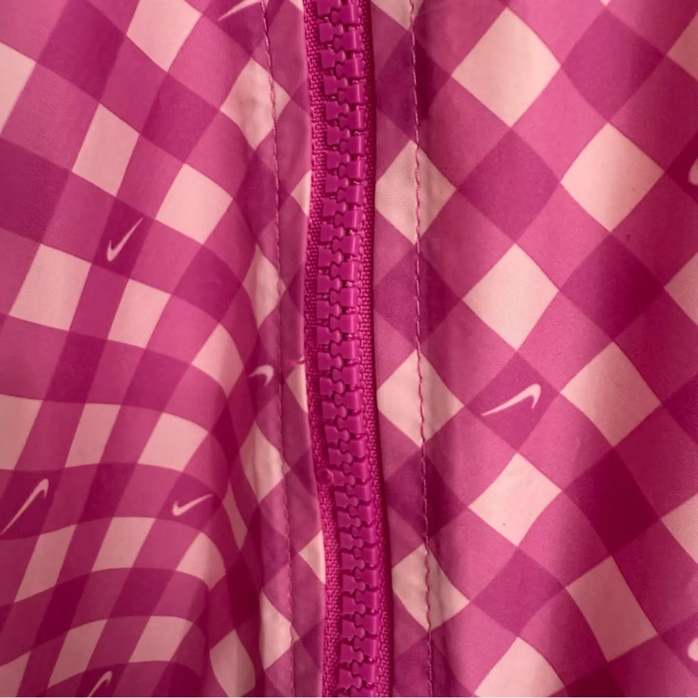 Nike Women’s Size XL Gingham Plaid Windbreaker Jacket Pink Sporty Activewear NWT - Image 12