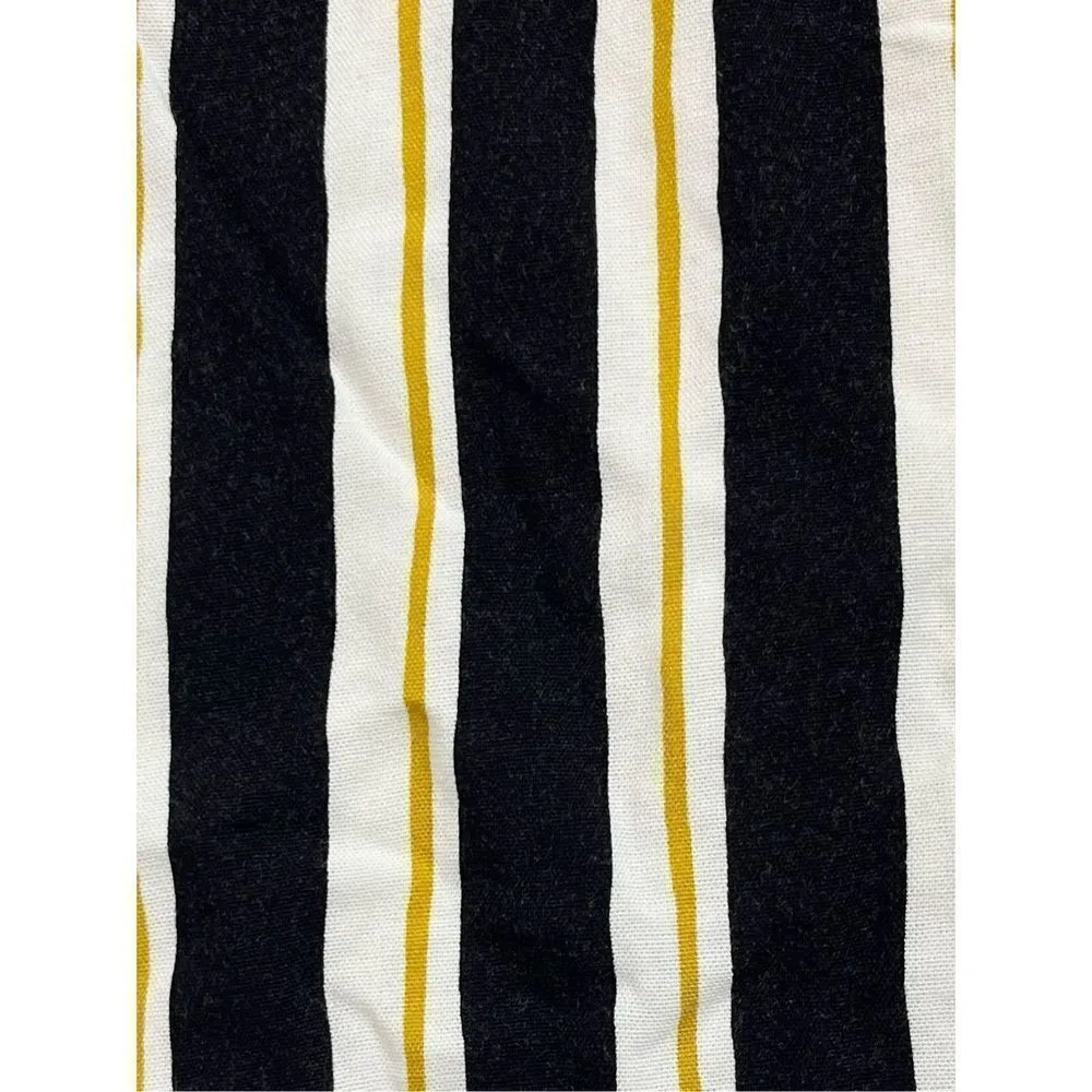 NEW Who What Wear Black White Yellow Striped Wide Leg Jumpsuit Sz Small Pockets - Image 3