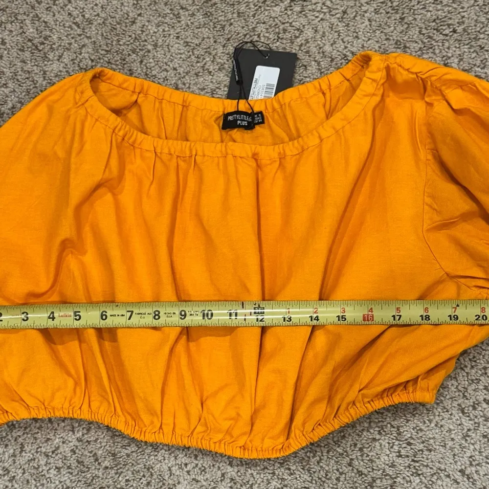 PrettyLittleThing Plus Size 12 Orange Cottage Crop Milkmaid Boho Festival Y2K - Image 7