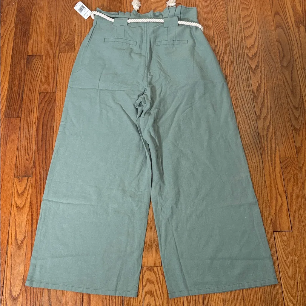 DRIFTWOOD DENIM Vicki Linen-blend Pant Paper‎ bag Green Aloe size 28 NWT - Image 3