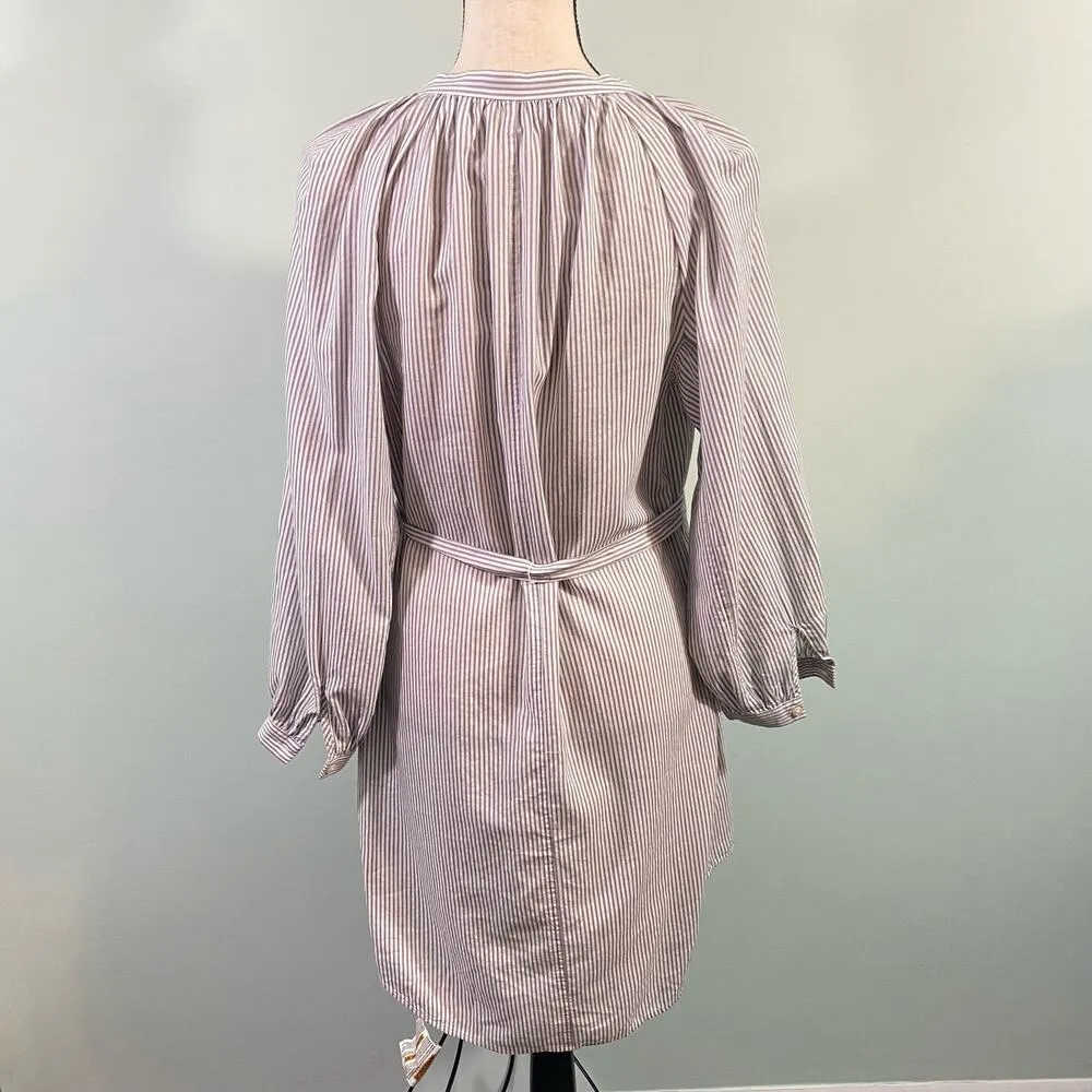 Lucky Brand Women's Grey Striped Shirt Dress Size M NWT - Image 5