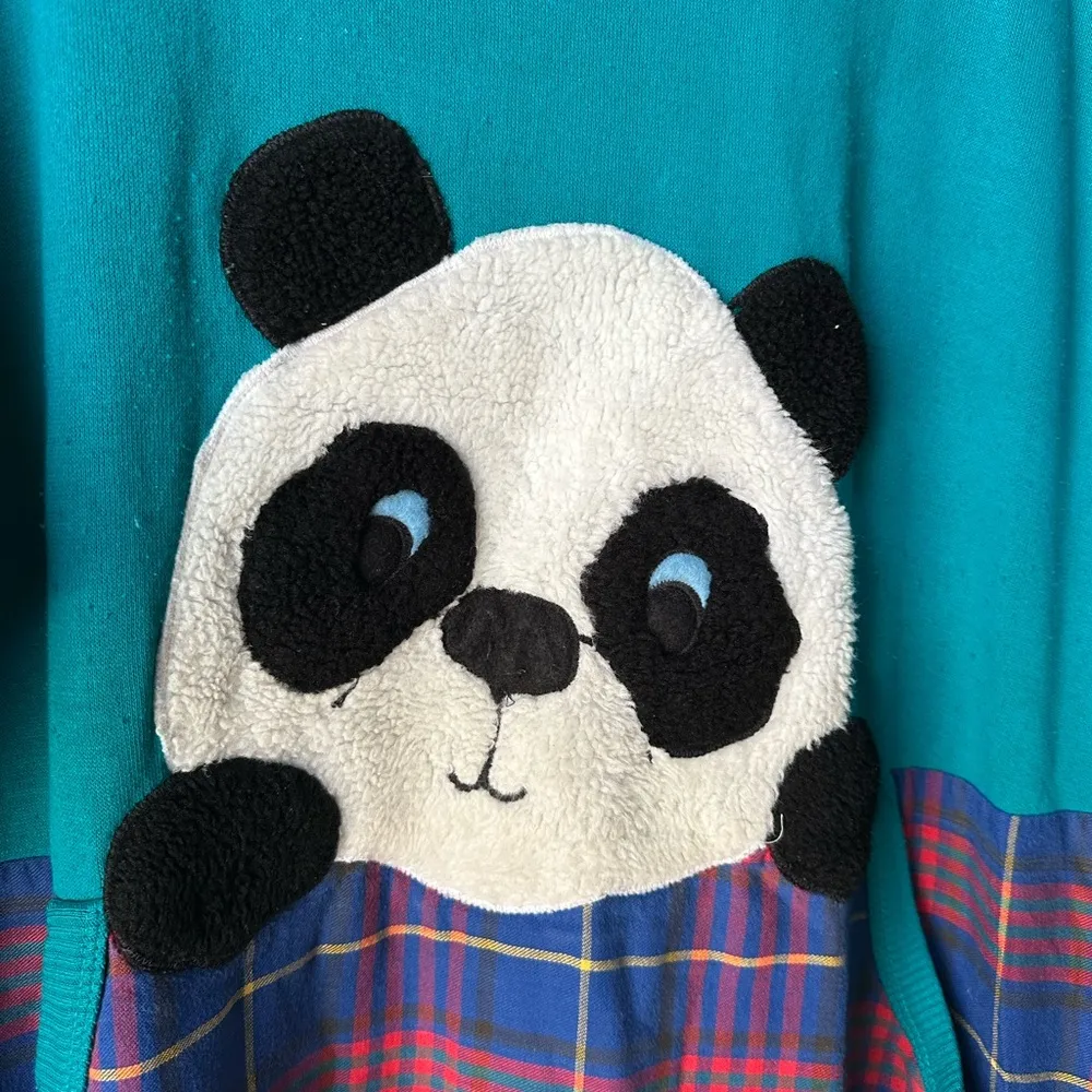 Beth Micheals Women Plush Panda Tush Vintage Modest Nightgown Lounge Dress Size L - Image 2