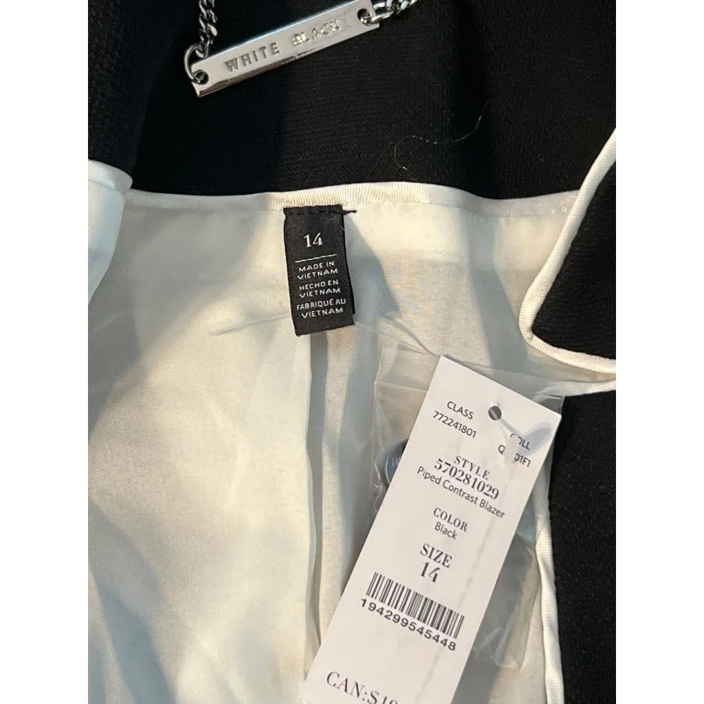 White House Black Market Piped Contrast Blazer Jacket Professional Size 14 NWT - Image 6