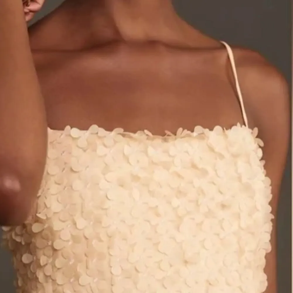 Anthropologie 3D Floral embellished mini dress (NEW) (cream) - Image 4