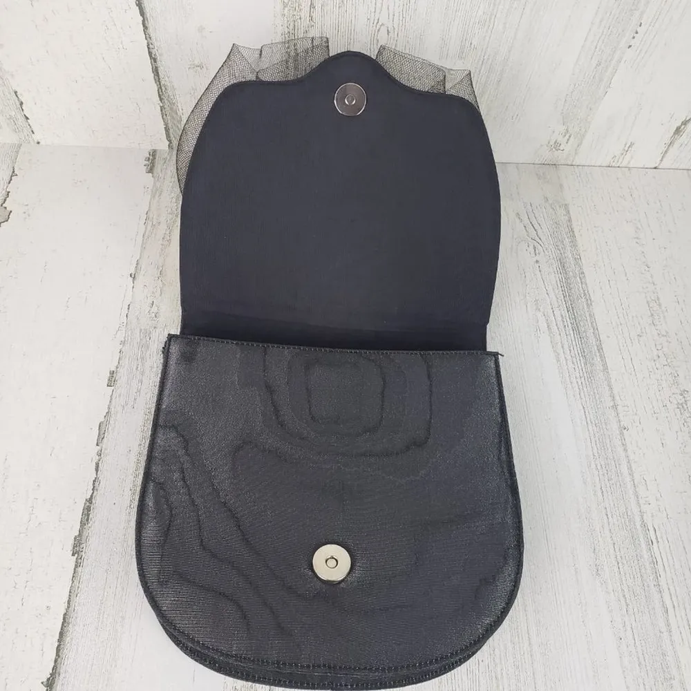 Black 3D Rose Flower Design Tulle Fold - Image 4