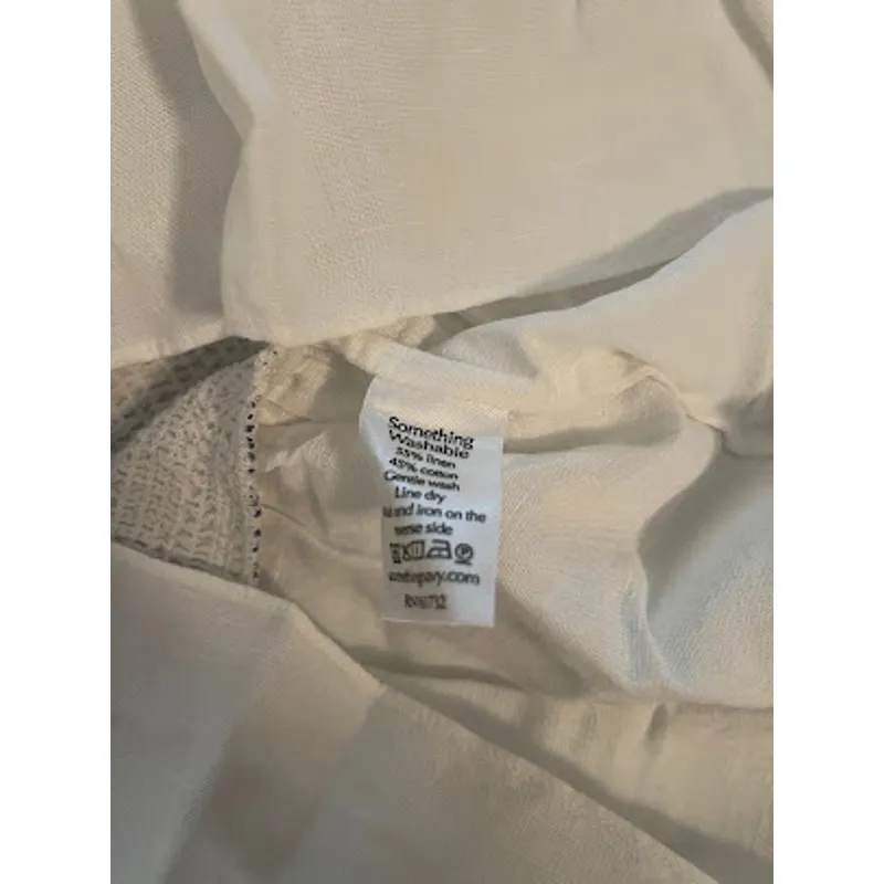 Something Navy  Linen Blend Smocked Top - Size Small NWT - Image 7