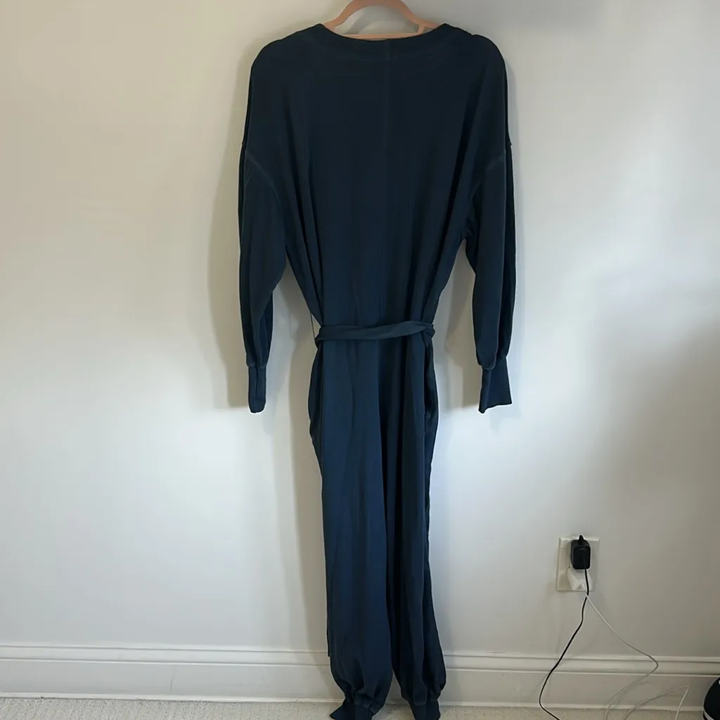Something Navy V Neck Long Sleeve Jumpsuit Navy - Image 4