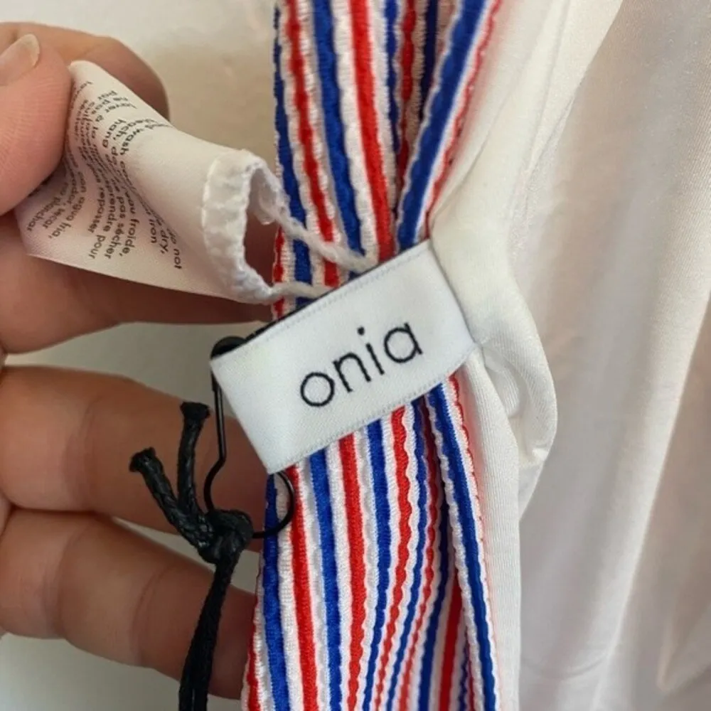 Onia Kelly Stripe Pique One Piece Swimsuit in Rose Multi - Image 7