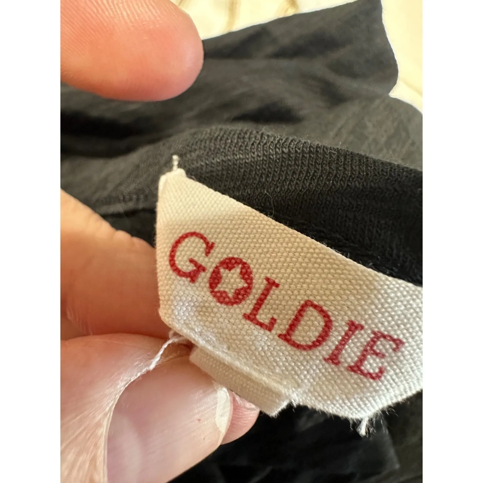 GOLDIE‎ SIGNATURE SLUB CREW TANK TOP BLACK PIMA COTTON EUC SIZE XS - Image 6