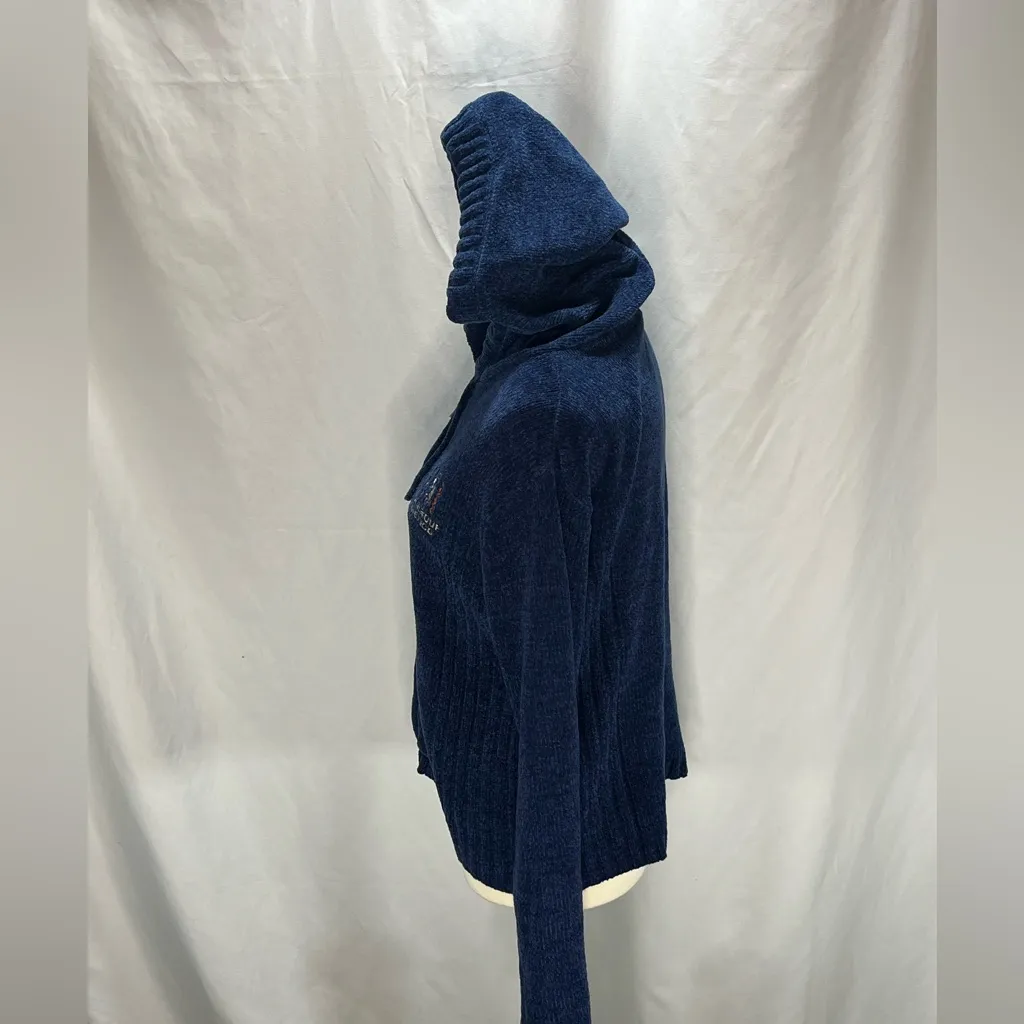 Basix Lifestyle Albuquerque NM Chenille Fuzzy Zip Women’s Hoodie Sweater Size M - Image 3