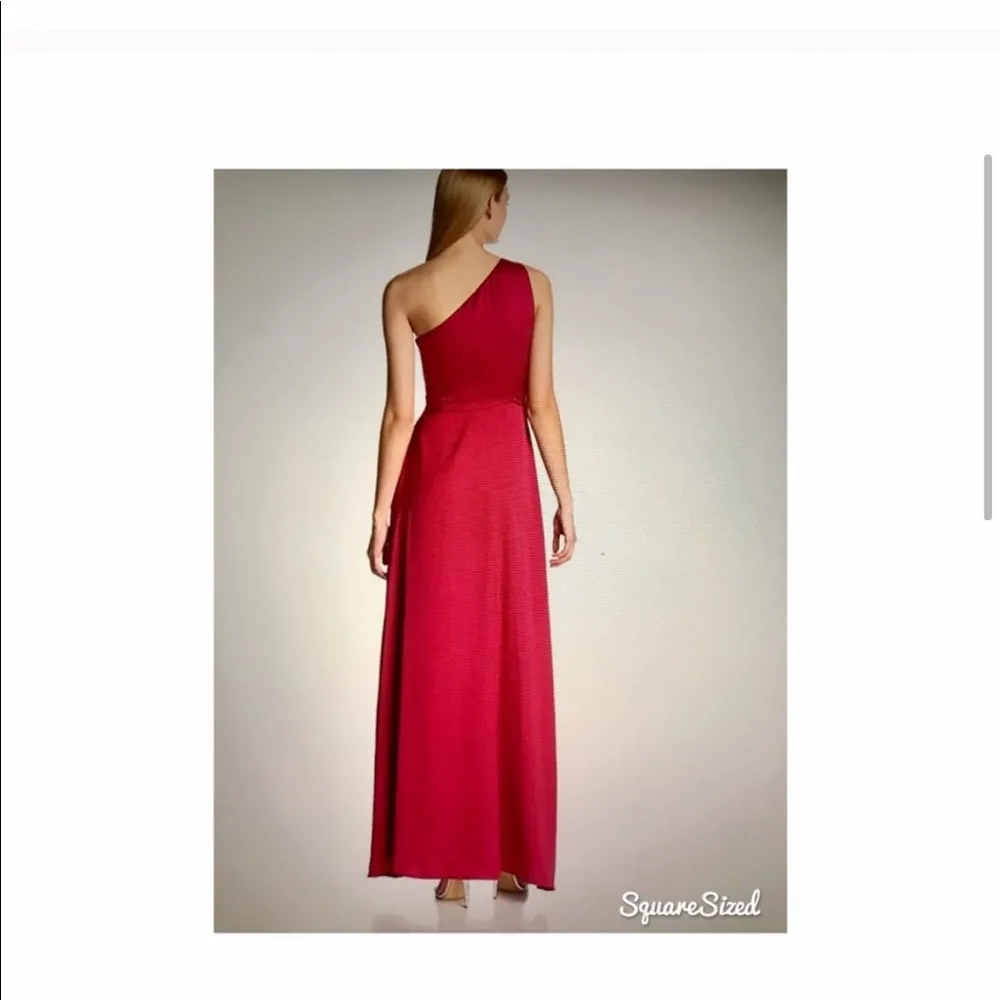 Halston Heritage Berry One shoulder evening gown formal bridesmaid winter - Image 3