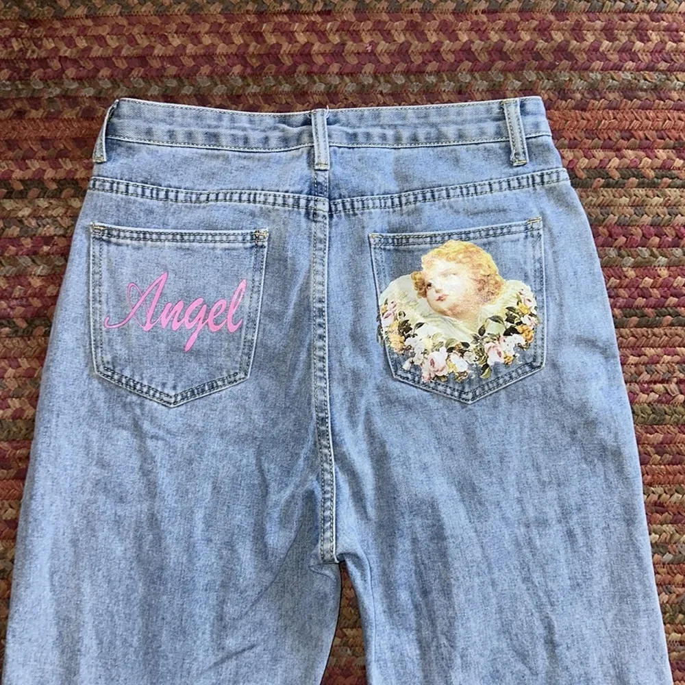 ANGEL POCKET LIGHT WASH STRAIGHT JEANS - Image 6
