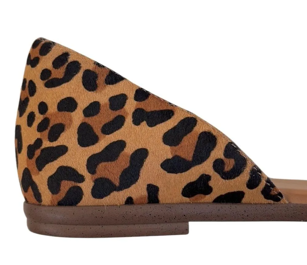 Like New J. Crew Leather and Calf Hair Sandals Animal Print Size 9 Tan - Image 5