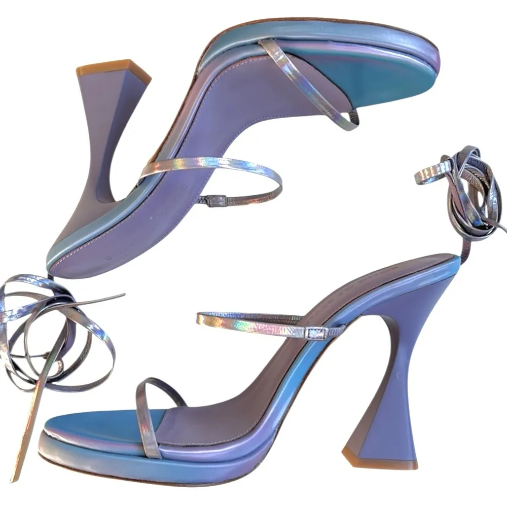 NWOT Revolve Song of Style Leather Penelope Heels Purple Size 8 Retail $188.00 - Image 3