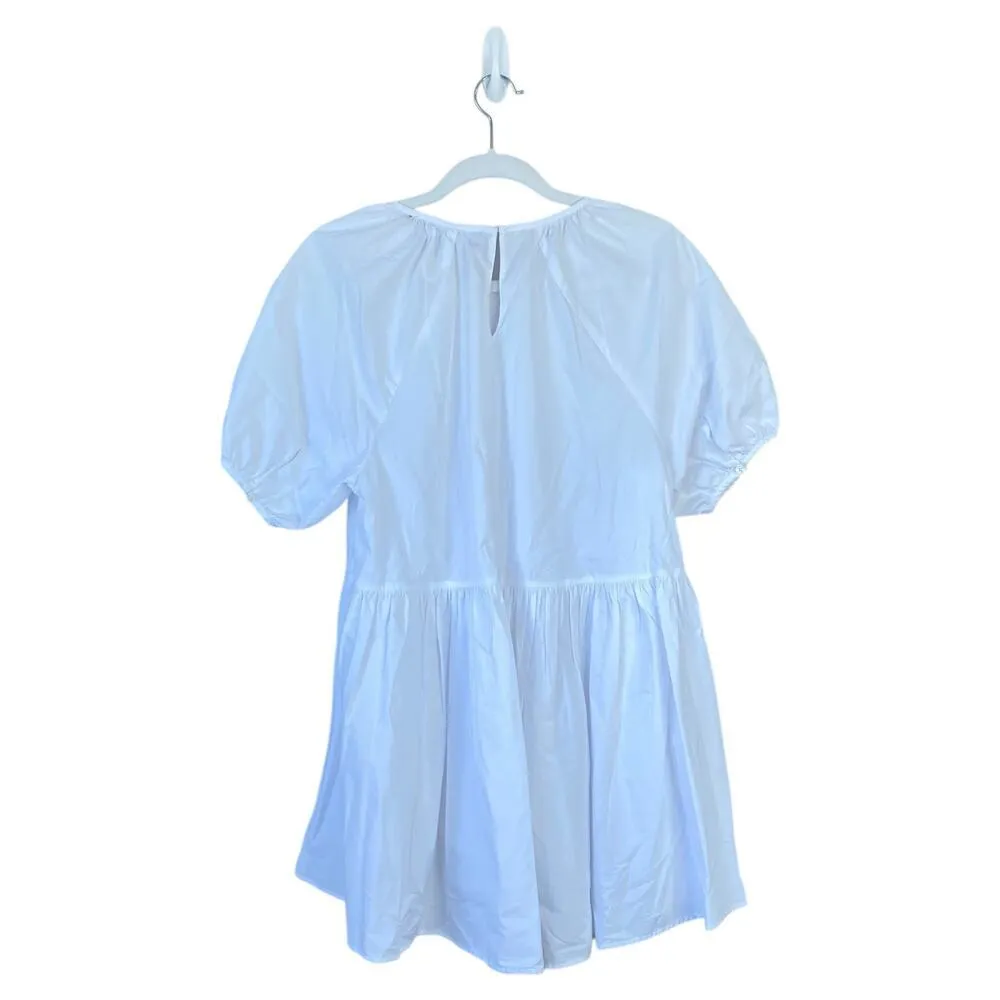 HILL HOUSE The Francesca Top White Size Small Cotton Babydoll Relaxed - Image 2
