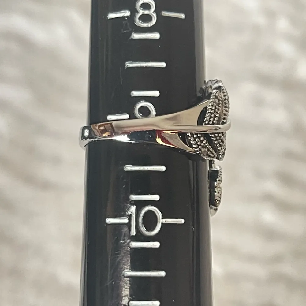 Sparkle Allure Silver Crystal Wrap Leaf Band Ring Size 9 - Image 3