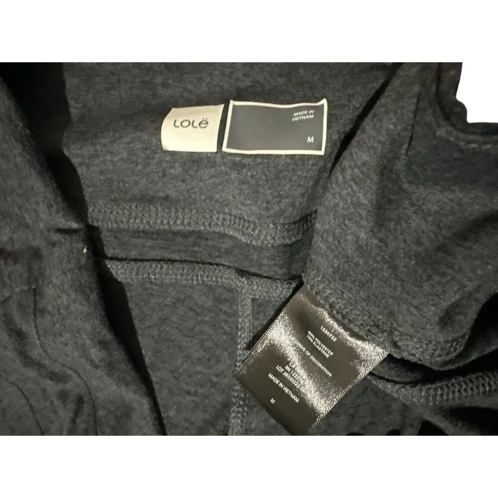 Lole Dark Gray Jersey Knit High Rise Lounge Pant Cinch Waist Joggers Size M Size M - Image 5