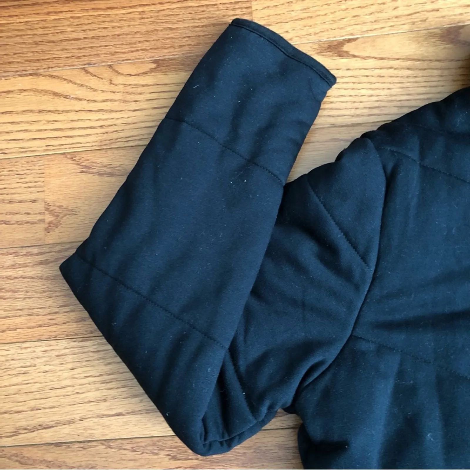 Three Dots Quilted Long Sleeves Zipper Pockets Black Jacket Women's Size M NWT - Image 6