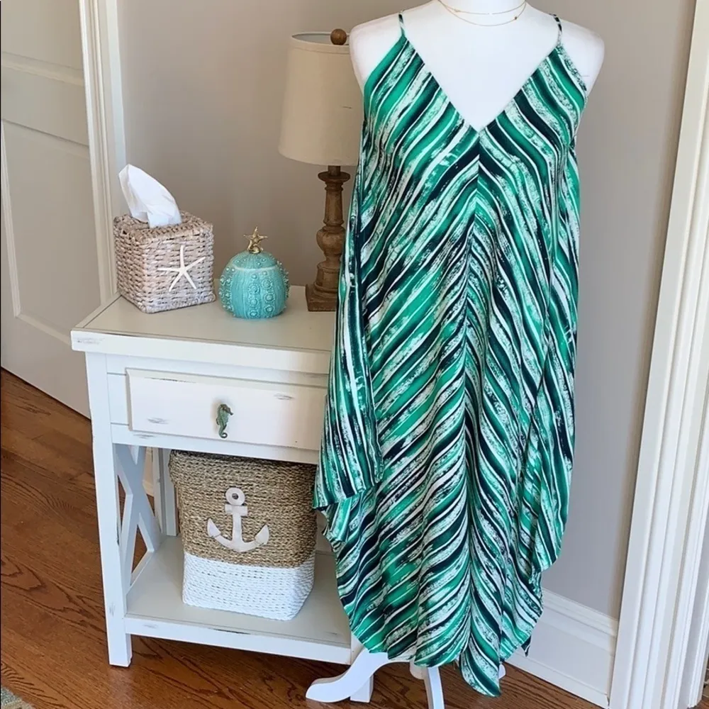 WILLY JAYS asymmetrical summer dress Size M Green Size M - Image 4
