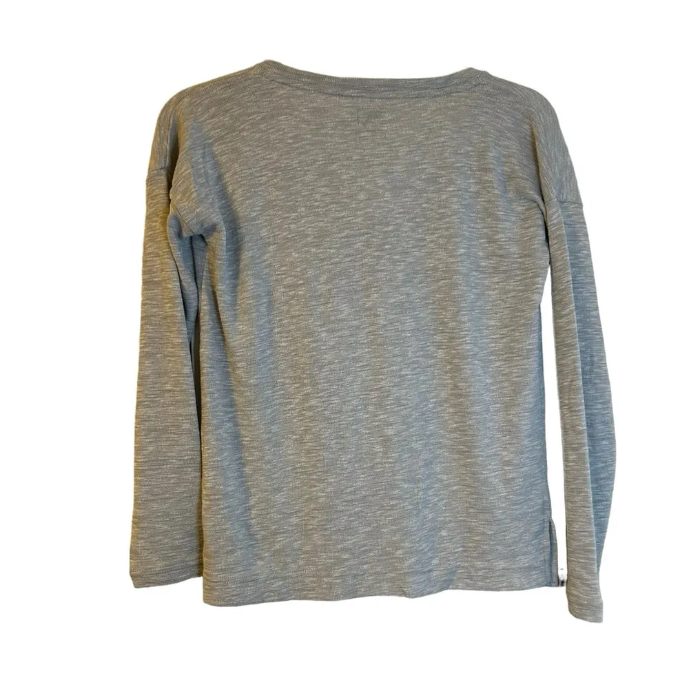 J.Crew Vintage Fleece Gray V-Neck Top - Image 2