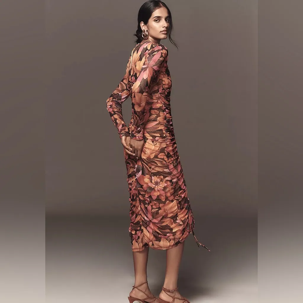 Farm Rio Ruched Midi Dress - Image 3