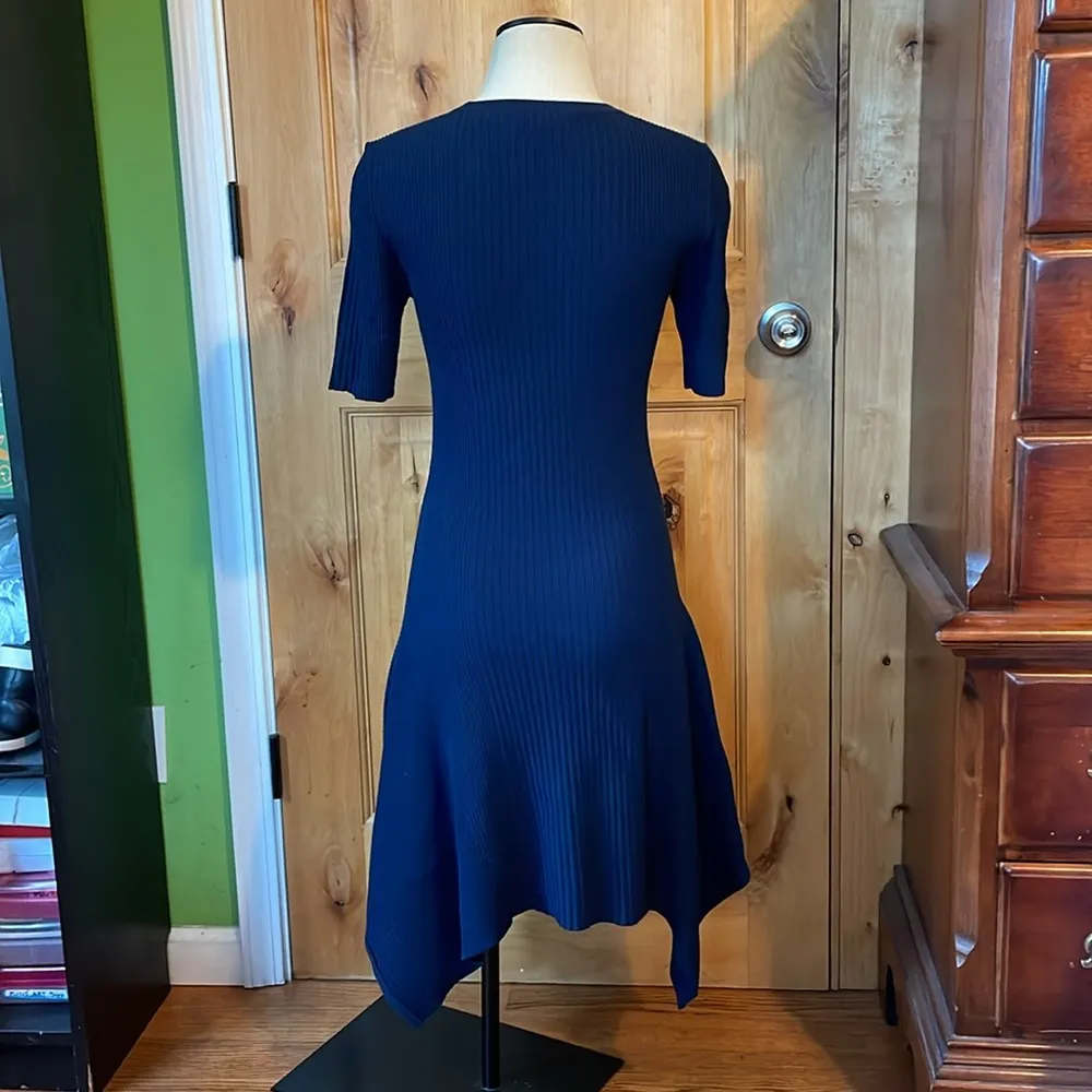 OPENING CEREMONY Eclipse Delta Marine Rib Knit Handkerchief Hem Dress $375 EUC S - Image 3