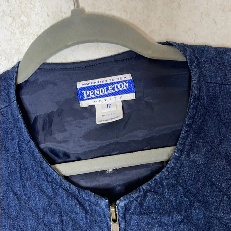 Pendleton vintage denim patch petite vest - Image 3