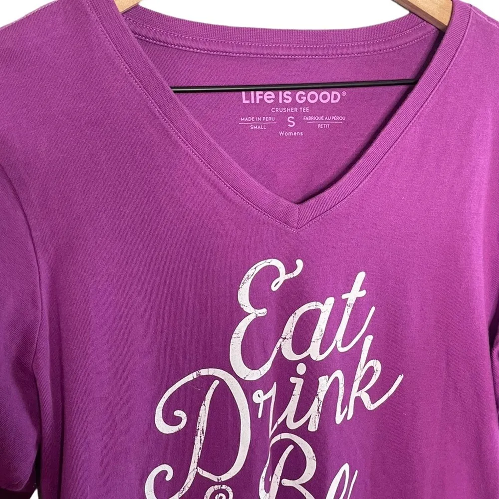 Life is Good ‘Eat Drink and Be Merry’ Long Sleeve Graphic Tee Size Small - Image 2