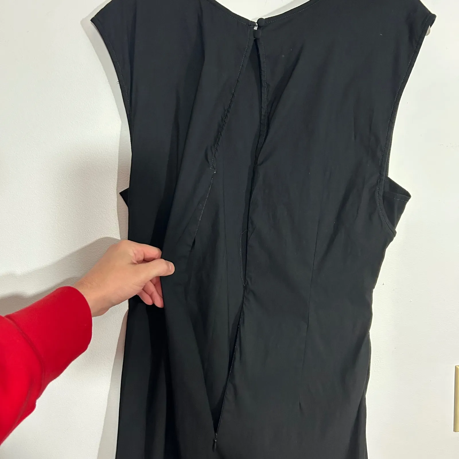 MaEve Anthropologie Midi‎ Dress Sleeveless Ruched Black Casual Dress Large - Image 5