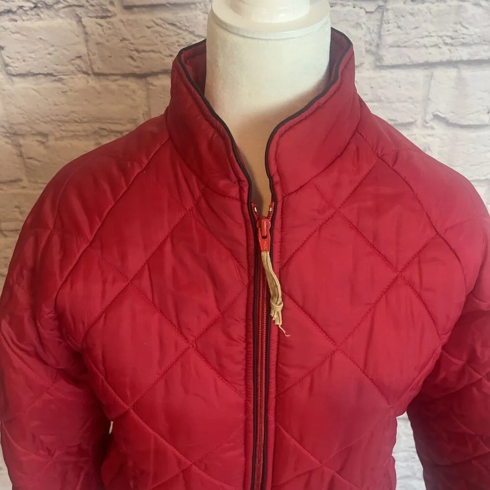 Zeka Of California Women’s Red Quilted Bomber Aviator Style Jacket Size Large - Image 2