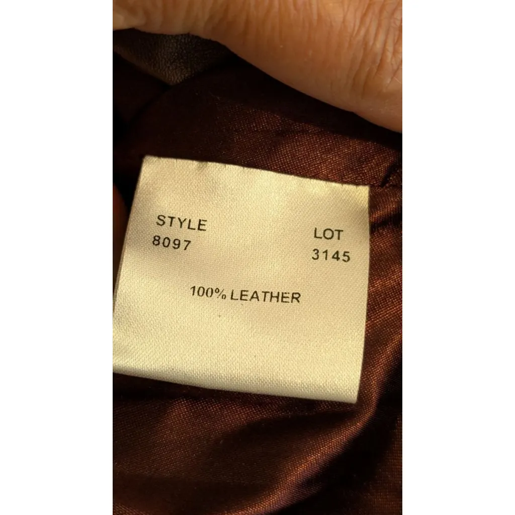 Women's Margaret Godfrey Brown Leather Jacket Size 4 - Image 5