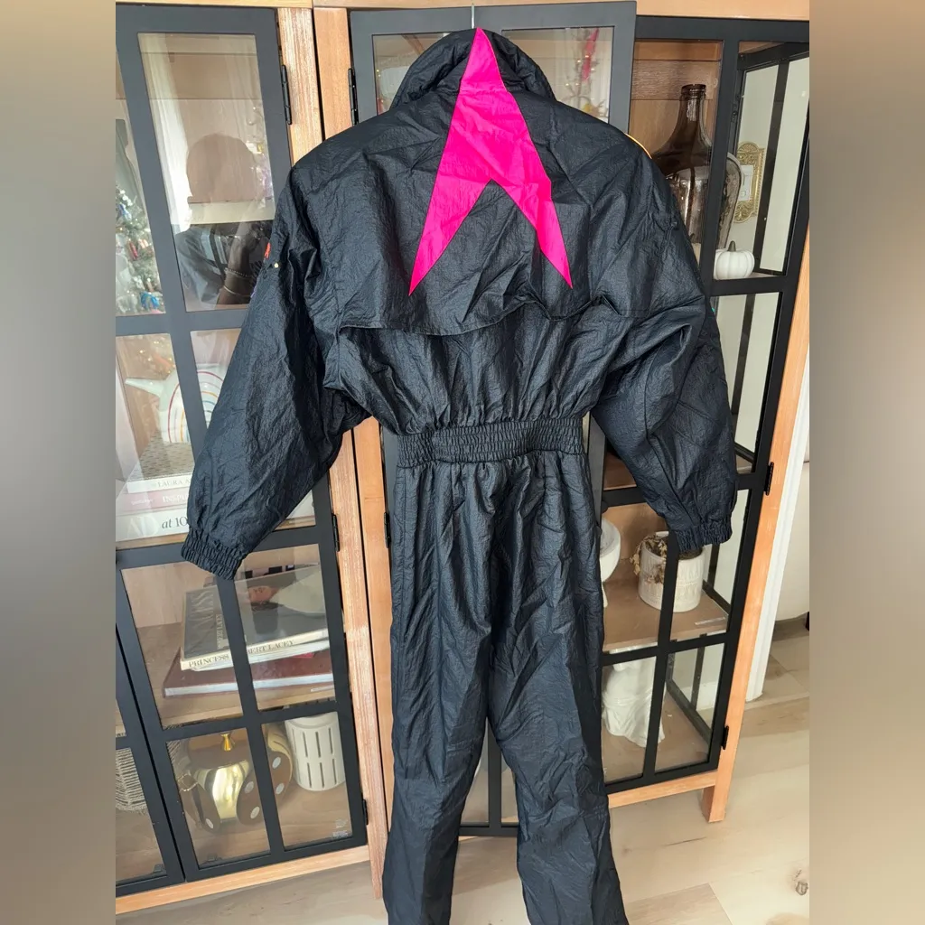 Vintage 1980s Obermeyer ski suit jumpsuit snow neon shapes colorful skiing board - Image 7