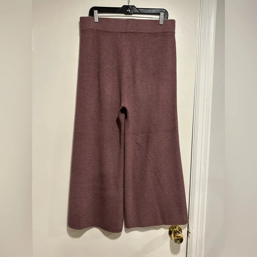 New Day Purple Ribbed Sweater Knit Wide Leg Lounge Pants Sz Large Pull On. - Image 2