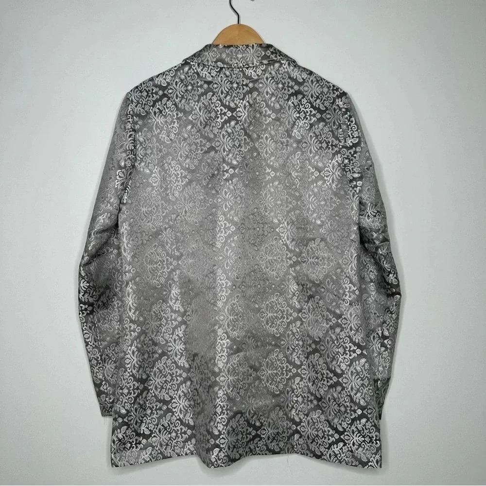 Gimmicks Buckle Silver Embroidered Damask One Button Blazer Size Large - Image 8