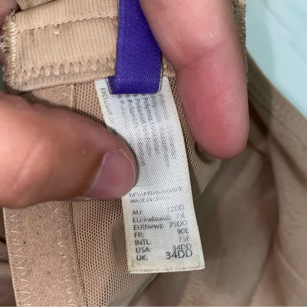 Parfait Nude Lace Women's Underwire Minimizing Bra Size 34DD Tan - Image 5