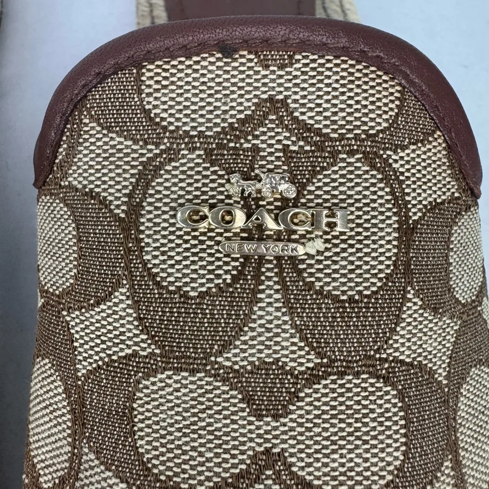 Coach Signature Brown and Tan Espadrille Slip-Ons - Image 3