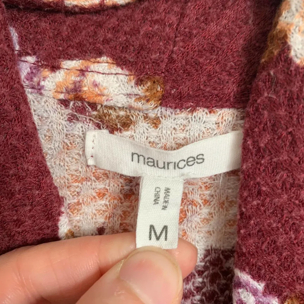 5/$25 Maurices Waffle Knit Floral Wrap Blouse - Image 5