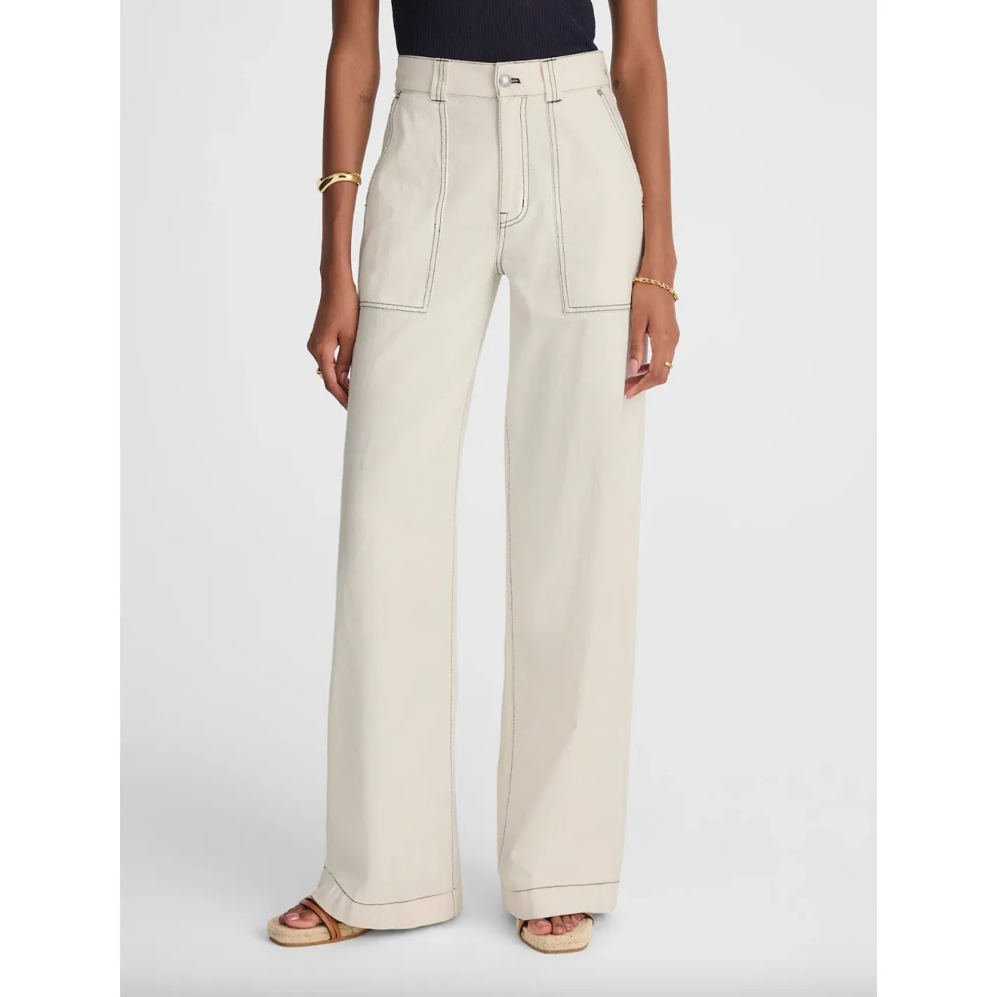 Madewell Superwide Leg Utility Jeans Vintage Canvas Rigid High Rise US 27 NWT - Image 2