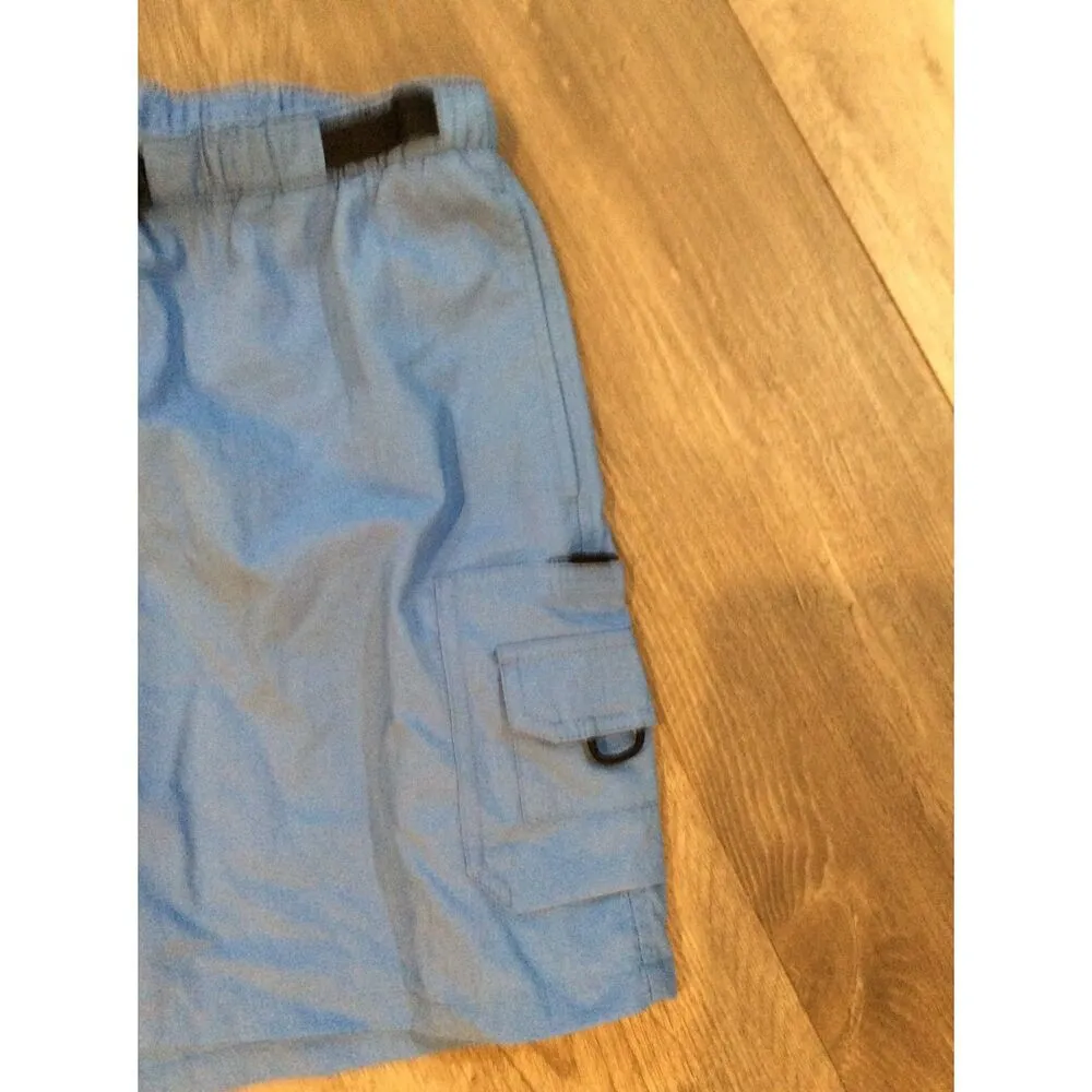 Columbia Women’s Sz Small Blue Nylon Belted Cargo Shorts Elastic Waist - Image 4